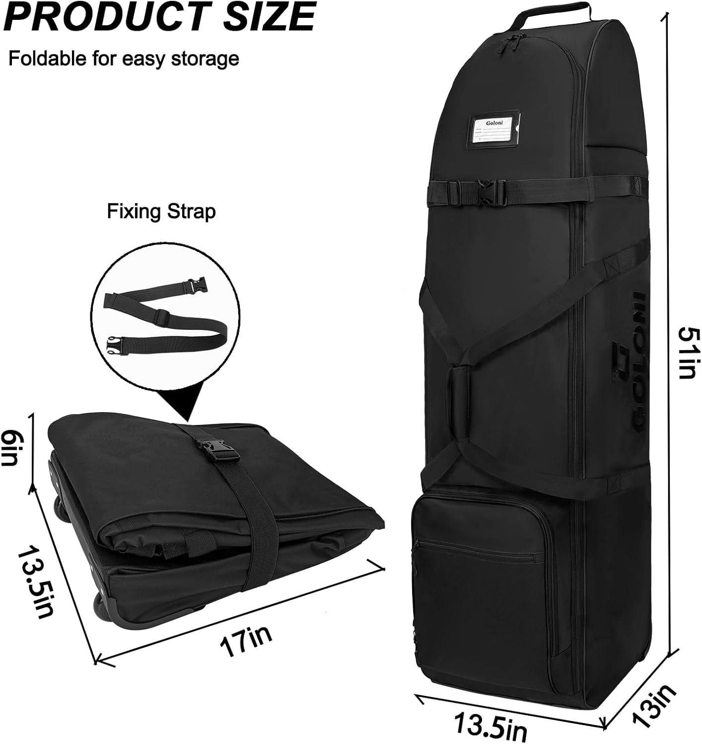 Goloni Wheeled Golf Travel Bag, Airline Approved - Image 5